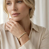 Yellow gold Round Brilliant Diamond Tennis Bracelet with Channel Set S-Shaped Prong Setting_7