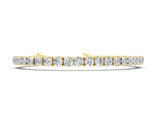 10K Yellow Gold 1.97 Carat E-F VVS-VS Round Brilliant Diamond Tennis Bracelet with Prong Setting
