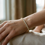 10K Yellow Gold 1.04 Carat F-G VS-SI Round Brilliant Diamond Tennis Bracelet with Prong Setting
