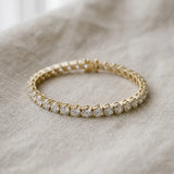 10K Yellow Gold 1.97 Carat E-F VVS-VS Round Brilliant Diamond Tennis Bracelet with Prong Setting