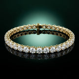 10K Yellow Gold 1.04 Carat F-G VS-SI Round Brilliant Diamond Tennis Bracelet with Prong Setting