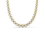 Yellow gold Round Brilliant Diamond Tennis Necklace with Prong Setting_2