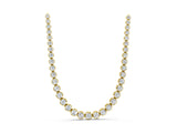 Yellow gold Round Brilliant Diamond Tennis Necklace with Prong Setting_3