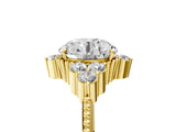 Yellow gold Round Brilliant Diamond with Cluster Setting on a Beaded Band and Four-Prong Setting_20