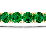 10K Yellow Gold 1.06 Carat Round Brilliant Emerald Tennis Bracelet with Prong Setting