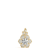 Yellow gold Round Brilliant Flower Cluster Pendant with Prong Setting 1