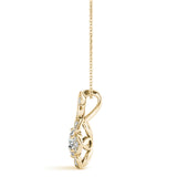 Yellow gold Round Brilliant Flower Cluster Pendant with Prong Setting 2