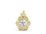 Yellow gold Round Brilliant Flower Cluster Pendant with Prong Setting_7