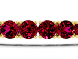 Yellow gold Round Brilliant Garnet Tennis Bracelet with Prong Setting_5
