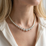 Yellow gold Round Brilliant Graduated Diamond Tennis Necklace with Four-Prong Setting_5