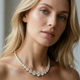 Yellow gold Round Brilliant Graduated Diamond Tennis Necklace with Four-Prong Setting_6