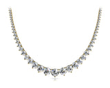 10K Yellow Gold Brilliant Graduated Diamond Tennis Necklace with Four-Prong Setting