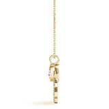 Yellow gold Round Brilliant Halo Fan Pendant 2
