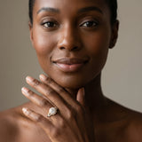 Yellow gold Round Brilliant Halo Flower Split Shank Prong Setting Ring_13