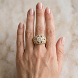 Yellow gold Round Brilliant Halo Pave Diamond Milgrain Ring_13
