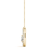 Yellow gold Round Brilliant Halo Prong-Set Pendant 1