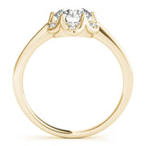 Yellow gold Round Brilliant Halo Solitaire Ring with Scalloped Prong Setting 2