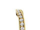 Yellow gold Round Brilliant Milgrain Bezel Set Diamond Wave Band_9