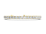 Yellow gold Round Brilliant Moissanite Tennis Bracelet with Prong Setting_4