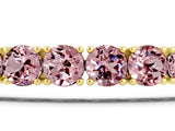 Yellow gold Round Brilliant Morganite Tennis Bracelet with Prong Setting_5