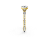 Yellow gold Round Brilliant Pavé Band Solitaire with Four-Prong Setting_41