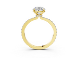 Yellow gold Round Brilliant Pavé Band Solitaire with Four-Prong Setting_42