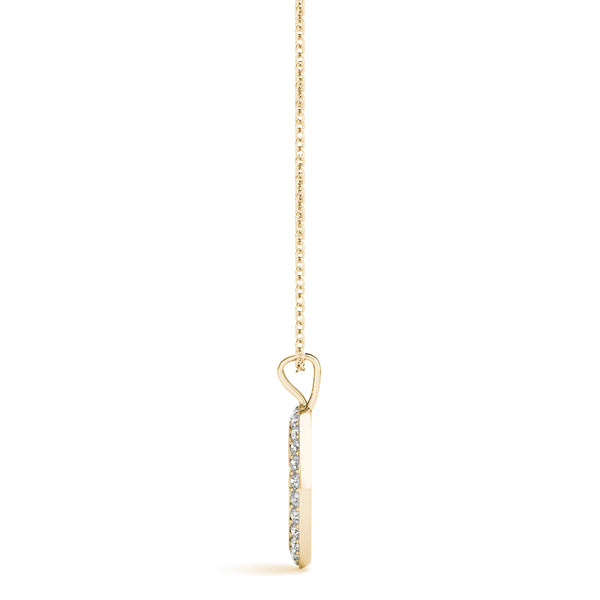 Yellow gold Round Brilliant Pavé-Set Diamond Peace Pendant