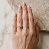 Yellow gold Round Brilliant Pave Diamond Engagement Ring with Cathedral Band and Four-Prong Setting_8