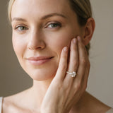 Yellow gold Round Brilliant Pave Diamond Engagement Ring with Cathedral Band and Four-Prong Setting_9