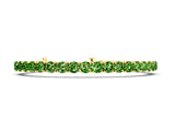 Yellow gold Round Brilliant Peridot Tennis Bracelet with Prong Setting_4