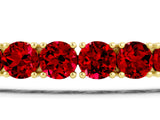 Yellow gold Round Brilliant Ruby Tennis Bracelet with Prong Setting_5