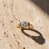 Yellow gold Round Brilliant Solitaire Diamond Ring with Channel Set Band and Bar Prong Setting_11