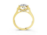 Yellow gold Round Brilliant Solitaire Diamond Ring with Channel Set Band and Bar Prong Setting_27