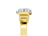 Yellow gold Round Brilliant Solitaire Diamond Ring with Channel Set Band and Bar Prong Setting_29