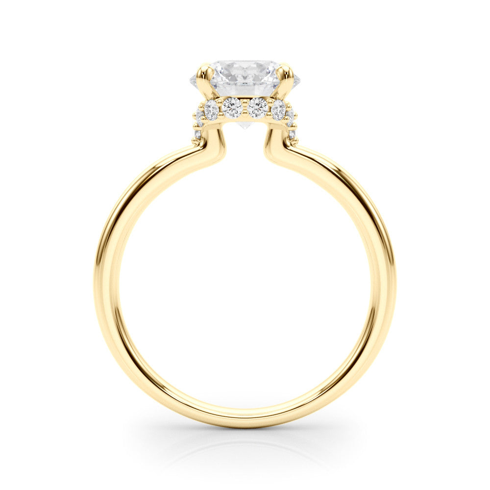 Yellow gold Round Brilliant Solitaire Engagement Ring with Six-Prong Setting and Classic Band 2