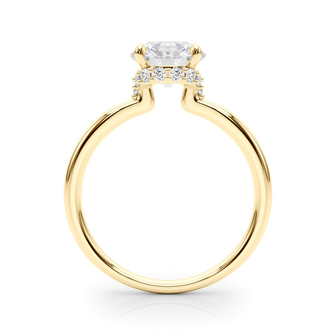 Yellow gold Round Brilliant Solitaire Engagement Ring with Six-Prong Setting and Classic Band 2