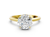 Yellow gold Round Brilliant Solitaire Engagement Ring with Six-Prong Setting and Classic Band_21
