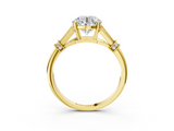 Yellow gold Round Brilliant Solitaire with Pave Band and Four-Prong Setting_27