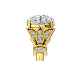 Yellow gold Round Brilliant Solitaire with Pave Band and Four-Prong Setting_29