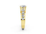 Yellow gold Round Brilliant Solitaire with Side Stones on a Pave Band and Four-Prong Setting_105