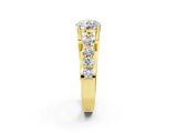 Yellow gold Round Brilliant Solitaire with Side Stones on a Pave Band and Four-Prong Setting_14
