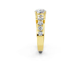 Yellow gold Round Brilliant Solitaire with Side Stones on a Pave Band and Four-Prong Setting_26
