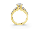 Yellow gold Round Brilliant Solitaire with Side Stones on a Pave Band and Four-Prong Setting_27