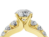 Yellow gold Round Brilliant Solitaire with Side Stones on a Pave Band and Four-Prong Setting_28