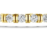 Yellow gold Round Brilliant Tennis Bracelet with Channel Set Stones and Box Clasp_3