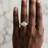 Yellow gold Round Brilliant Three-Stone Diamond Ring with Pavé Band and Prong Setting_16