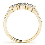 Yellow gold Round Brilliant Trilogy Channel Set Diamond Ring with Bar Prongs 2