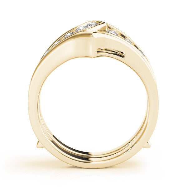 Yellow gold Round Channel Set Diamond Chevron Band 1