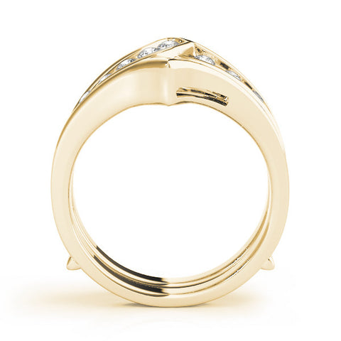 Yellow gold Round Channel Set Diamond Chevron Band 1