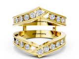 Yellow gold Round Channel Set Diamond Chevron Band_60